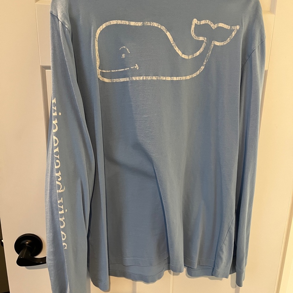 Vineyard Vines light Blue Long Sleeve Tee whale logo
